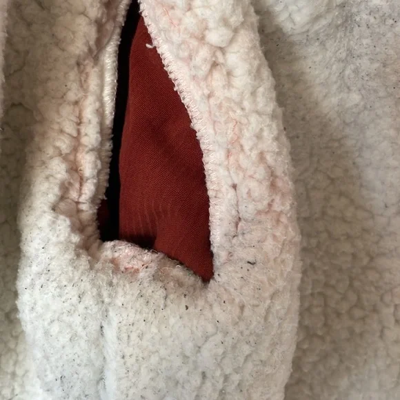 Sneak peek jacket rust corduroy Sherpa style lined coat size medium side pocket - Picture 7 of 14